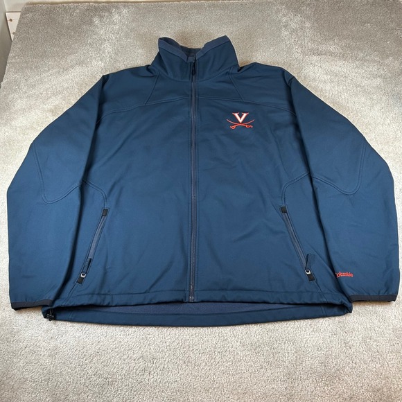 Columbia Other - Columbia Softshell Jacket Mens XXL Navy Blue UVA Cavaliers Full Zip Virginia